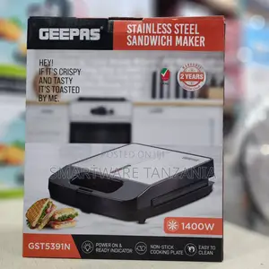 Geepas Gst5391n Stainless Steel Sandwich Maker 1400w