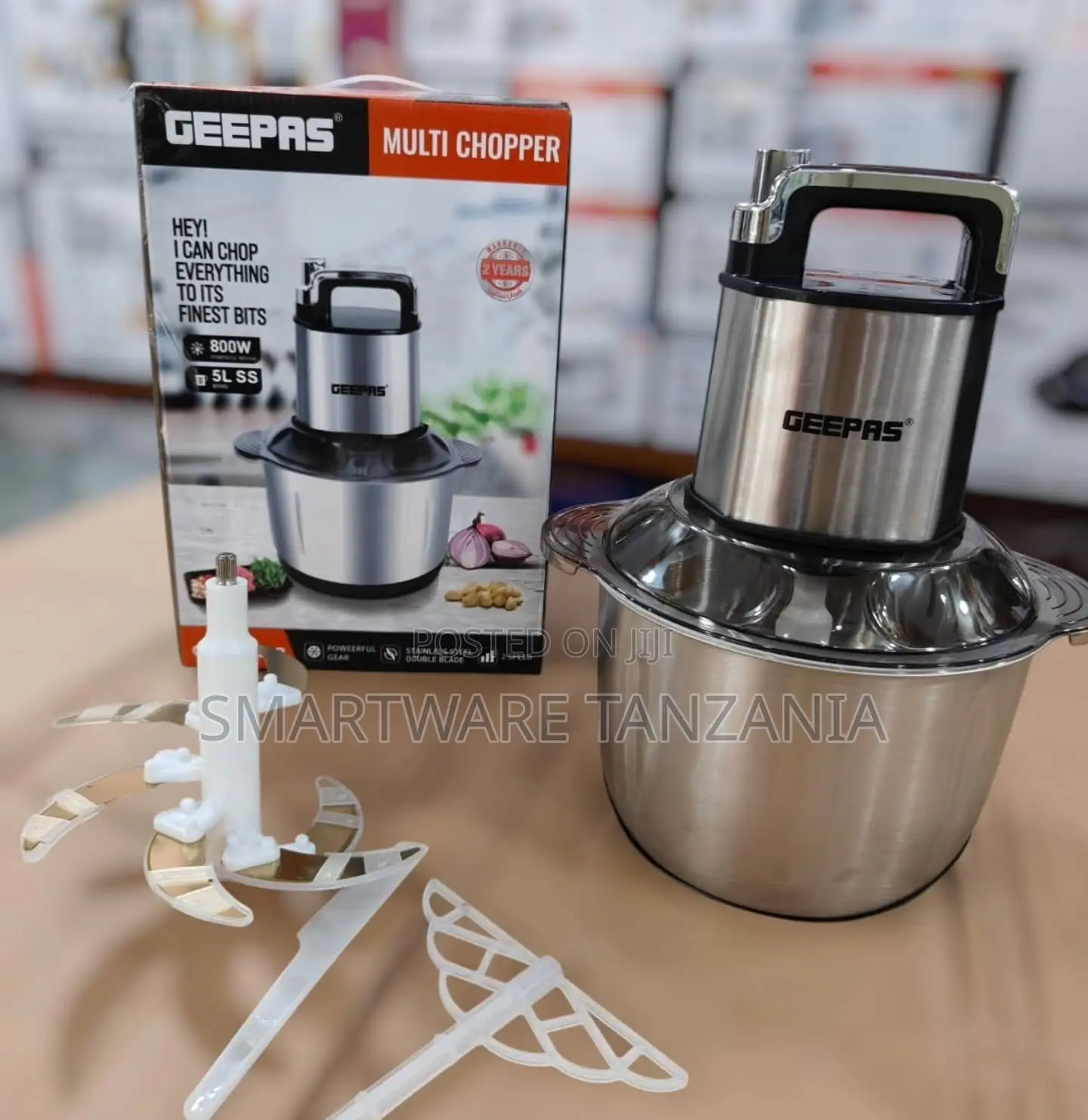 Geepas Multi Chopper 800w 5l Stainless Steel Double Blade