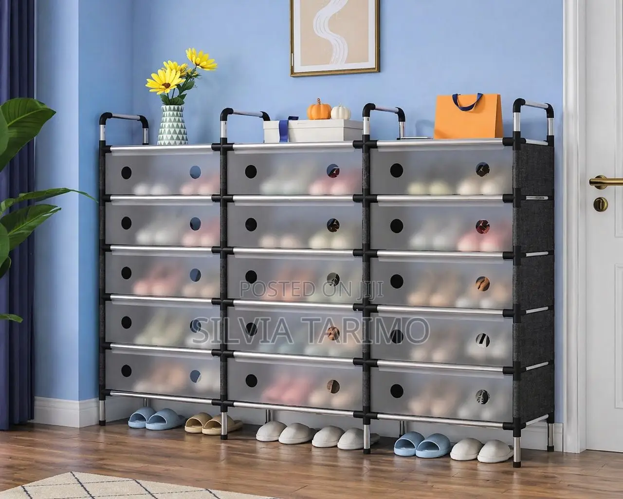 *#6-layers Tripple Row Design Shoe Rack* Dimensions:120*28*110cm *