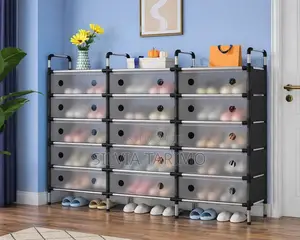*#6-layers Tripple Row Design Shoe Rack* Dimensions:120*28*110cm *