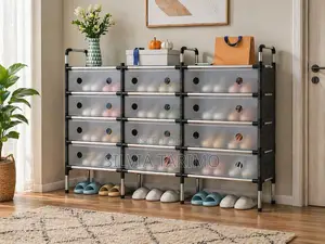 *#5-layers Tripple Row Design Shoe Rack* Dimensions:120*28*92cm *