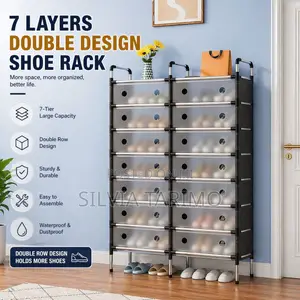 *#7-layers Double Row Design Shoe Rack* Dimensions:81*28*128cm *