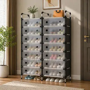 *#7-layers Double Row Design Shoe Rack* Dimensions:81*28*128cm *