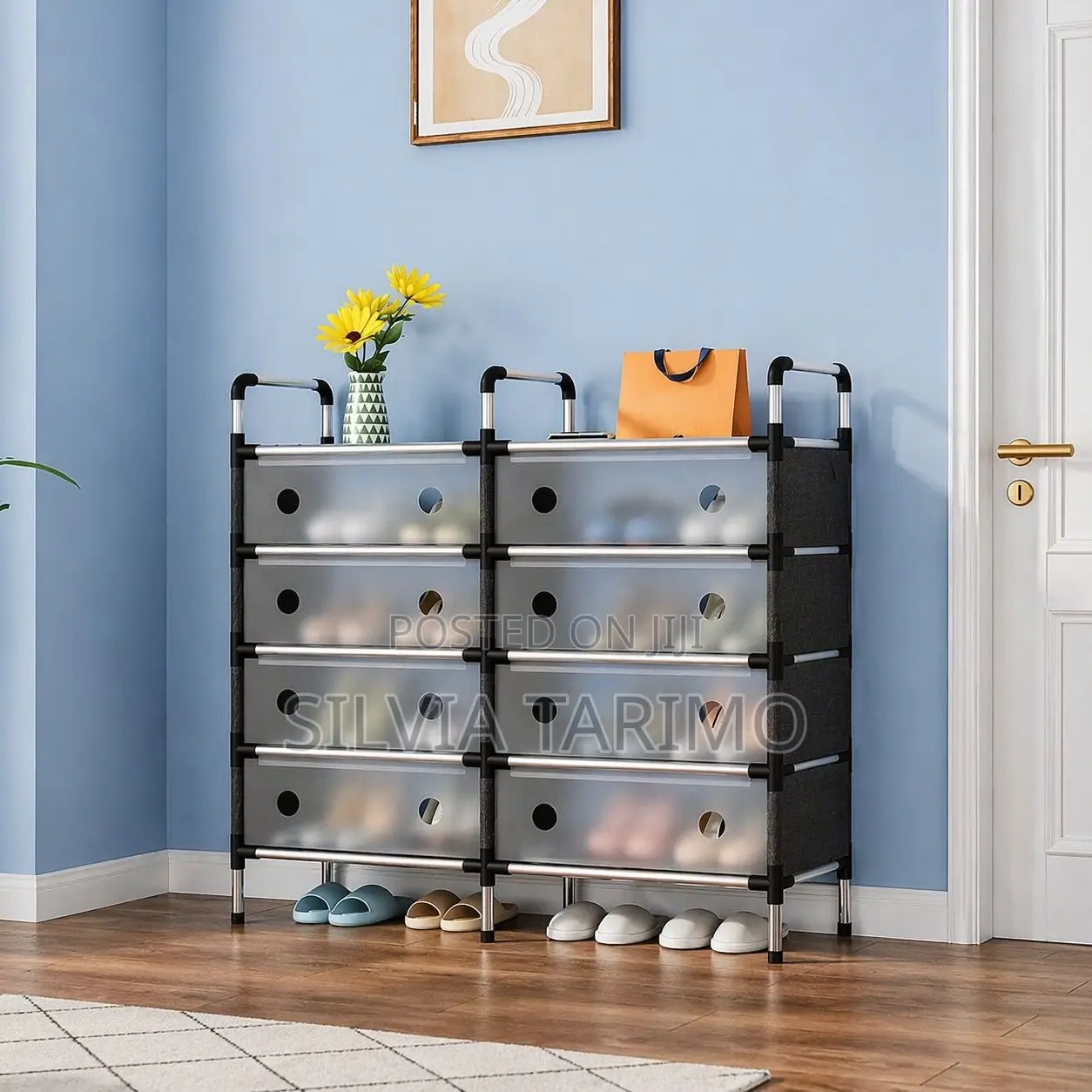 *#5-layers Double Row Design Shoe Rack* Dimensions:81*28*92cm *