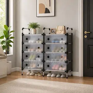 *#5-layers Double Row Design Shoe Rack* Dimensions:81*28*92cm *