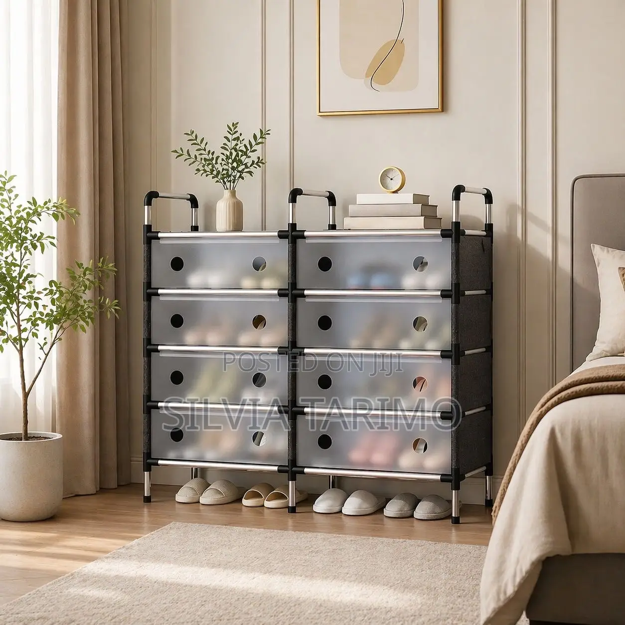 *#5-layers Double Row Design Shoe Rack* Dimensions:81*28*92cm *