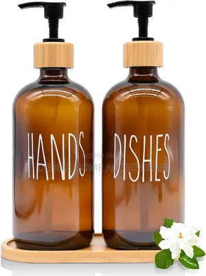 Glass Soap Dispenser Set(For Kitchen Or Bathroom.)