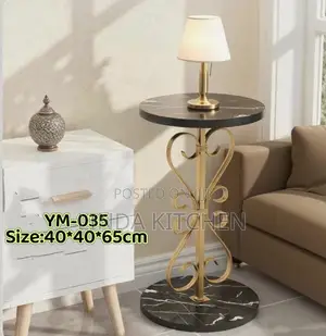 Luxury Wooden Top Table With Gold Metal Size 40*40*65