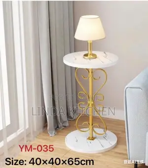 Luxury Wooden Top Table With Gold Metal Size 40*40*65