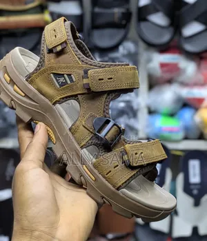 Men's Sandals Brown Material Leather