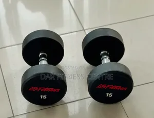 Rubber Dumbbell 15kg Pair