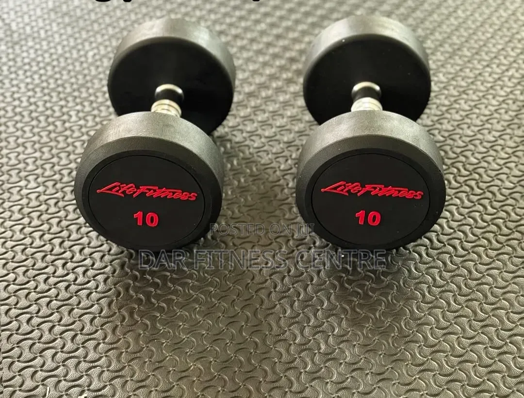 Rubber Dumbbell 10kg Pair