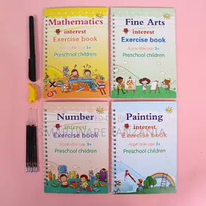 4-book Preschool Magic Ink Exercise Copybook Set Ages 3 Plus