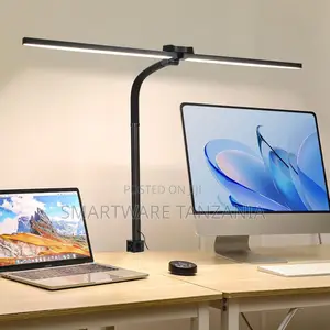 Dual Bar Led Desk Lamp Clamp Mount Remote Control Dimmable