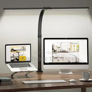 Wide Dual Bar Led Clamp Desk Lamp Dimmable Eye Care Office