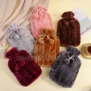 Fluffy Pom-Pom Hot Water Bottle Covers Set of Six Colors