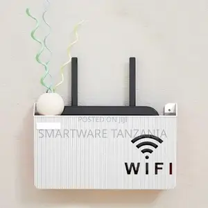 Wall-mounted Wifi Router Storage Shelf Box In White