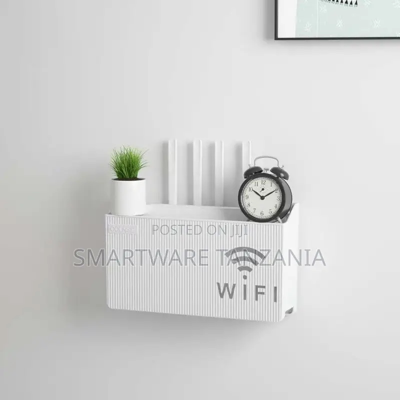 White Wifi Router Wall Shelf Box for Home Organization