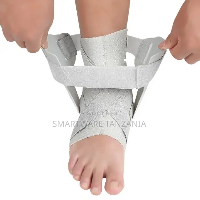 Grey Ankle Stabilizer Brace Adjustable Wrap Sprain Support
