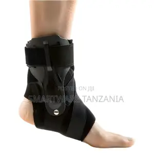 Black Ankle Brace Rigid Lateral Support Shell Sport Recovery