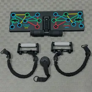 Push Up Board With Resistance Bands Complete Home Gym Set