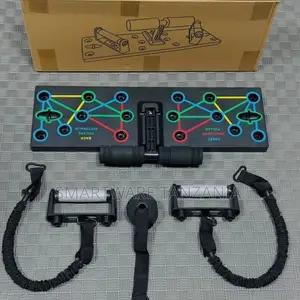 Foldable Push Up Board Resistance Band Set Home Chest Gym