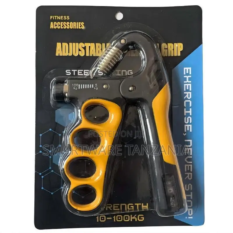 Adjustable Hand Grip Strengthener 10-100kg Yellow Steel Gym