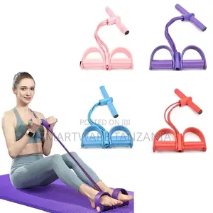 Sit Up Resistance Pull Band Foot Pedal Yoga Toning 4 Colors