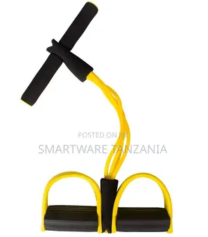 Yellow Black Foot Pedal Resistance Pull Rope Sit Up Band
