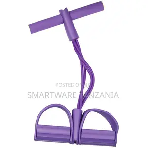 Purple Foot Pedal Resistance Band Pull Rope Core Sit Up Gym
