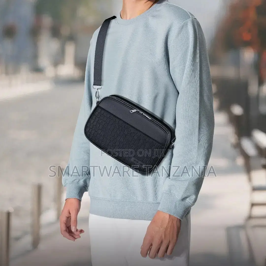 Green Lion Airo Crossbody Bag - Black Pu Leather Adjustable
