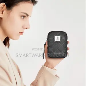 Wiwu E-pouch Mini Navy Blue Leather Accessories Zipper Pouch