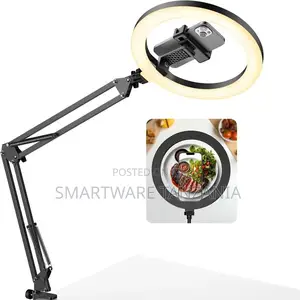 Led Ring Light With Flexible Arm Phone Holder For Streaming