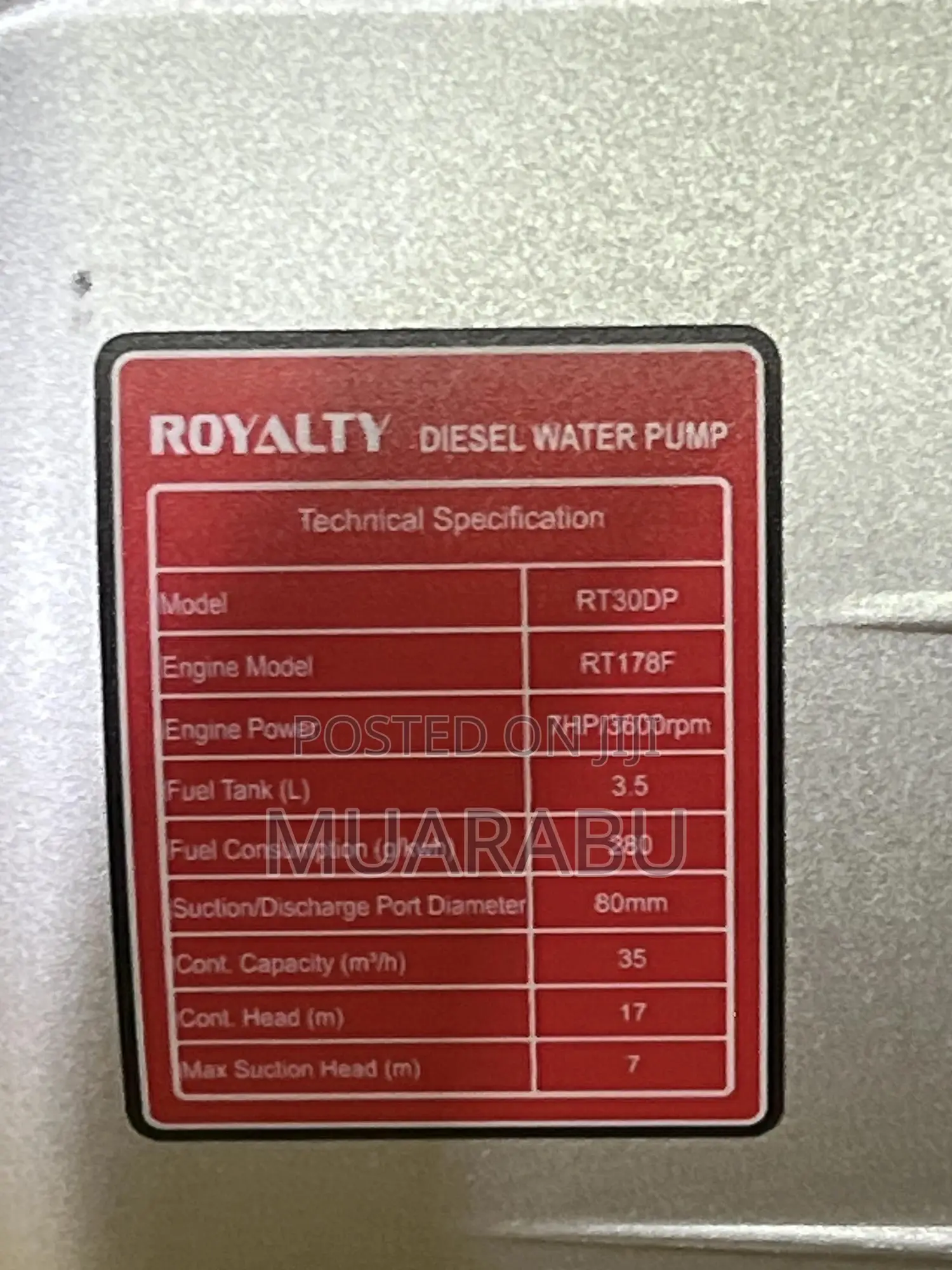 Diesel Water Pump 3” Royalty