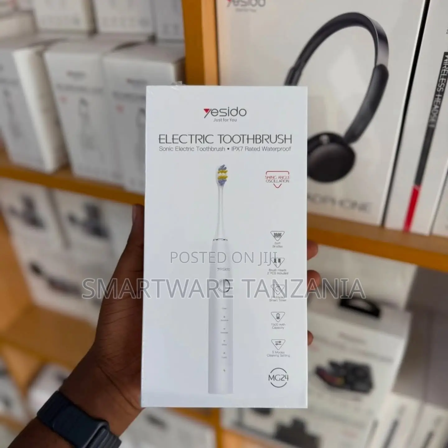 Yesido Sonic Electric Toothbrush Ipx7 Waterproof Smart Timer