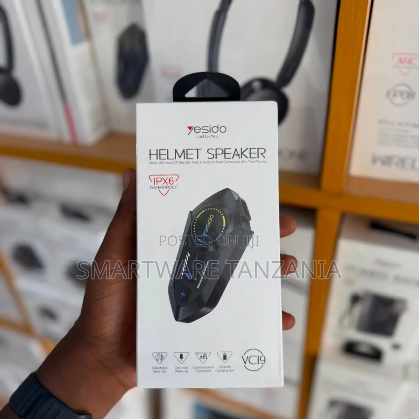 Yesido Helmet Bluetooth Speaker Ipx6 Waterproof Dual Phone Connect