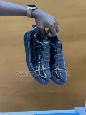 Men's Leather Shoes Very Shiny Skin Materials Balmain Smartly Branded