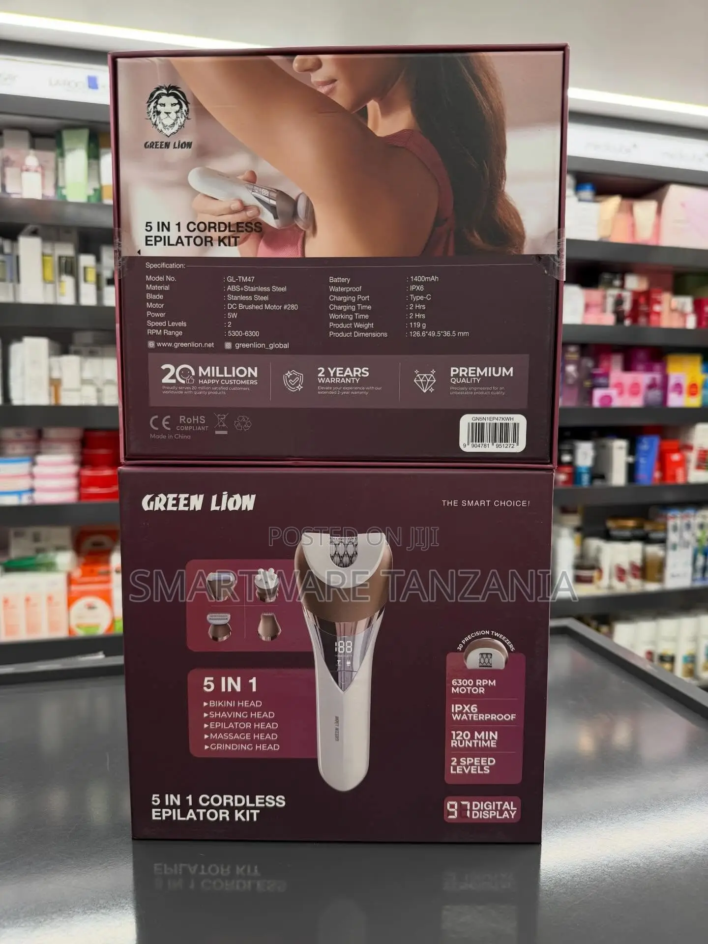 Green Lion 5 In 1 Cordless Epilator Kit Waterproof Grooming Set