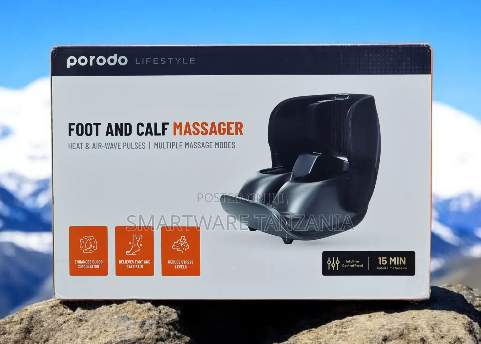Porodo Foot And Calf Massager Machine Heat Air Compression