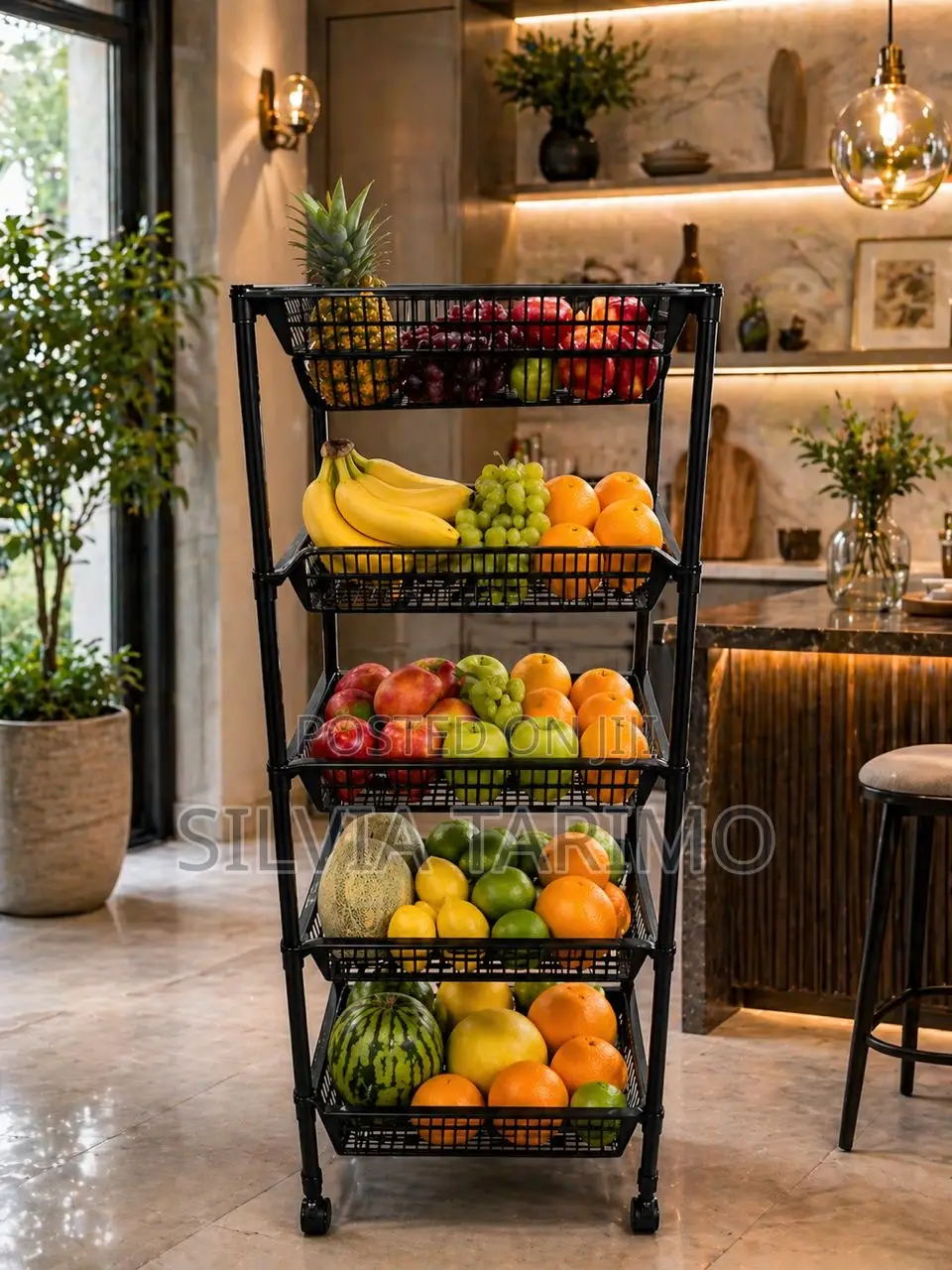 5-Tier Multi-Functional Kitchen Storage Rack With Wheels