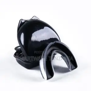 Dual Layer All Black Combat Sports Mouthguard With Hard Carry Case