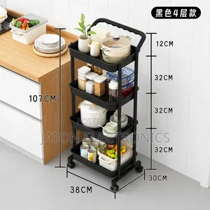4-Tier Rolling Storage Trolley