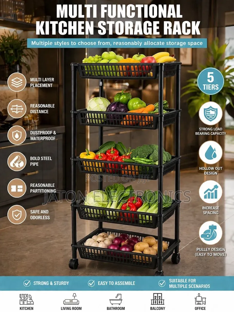 5-Layers Multifunction Kitchen Storage Rack