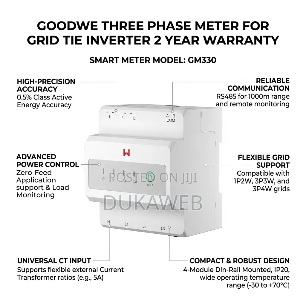 Goodwe Three Phase Meter for Grid Tie Inverter – Class 0.5 – Ct Input