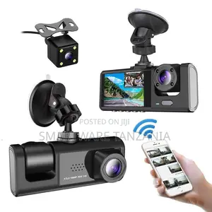 Wifi 3-channel Dash Cam With Rear Camera And App View