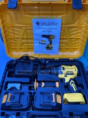 Epica Star Industrial-Grade Cordless Drill 2 Batteries With (Bl) Motor