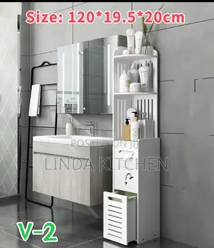 Waterproof Bathroom Shelf Organizer With Cabinet 120*19.5*20cm
