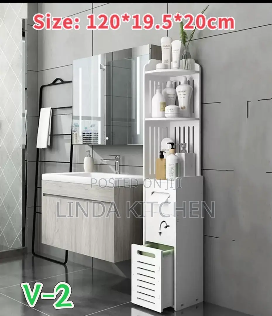 Waterproof Bathroom Shelf Organizer With Cabinet 120*19.5*20cm