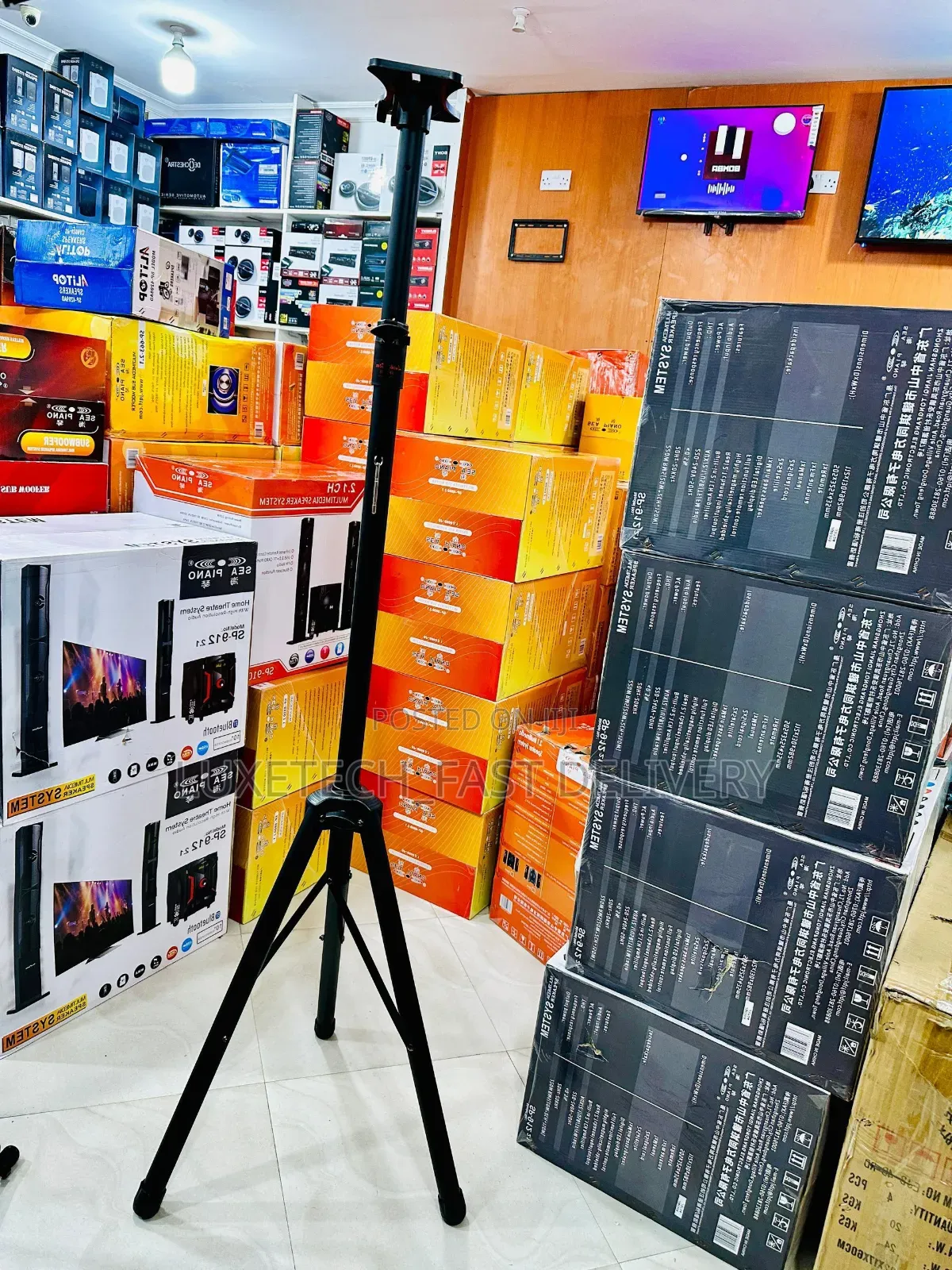 Heavy-Duty, Height-Adjustable Tripod Speaker Stand