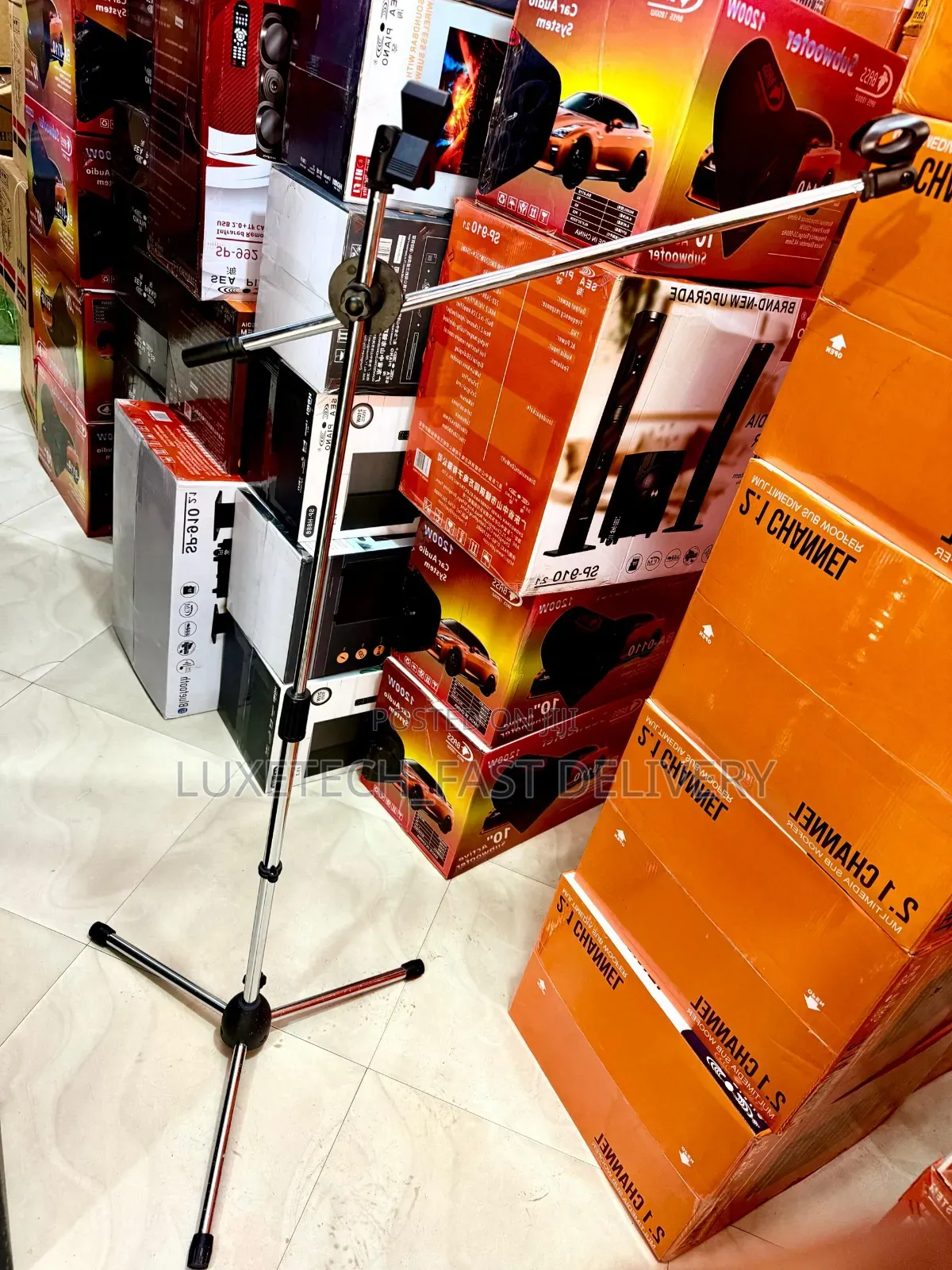 Professional Boom Microphone Stand With a Tripod Base